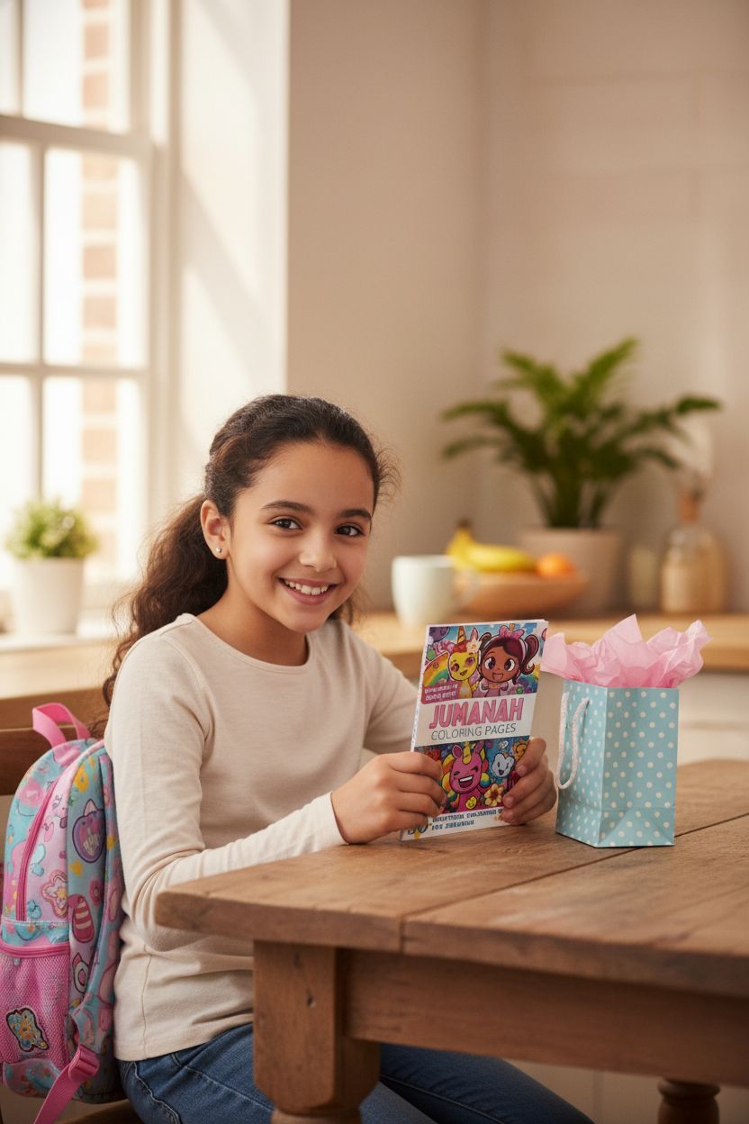 Jumanah coloring book in use