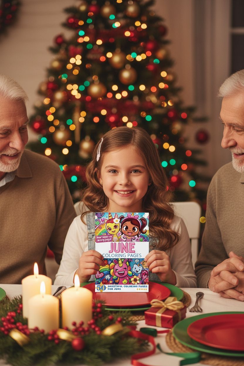 June Christmas coloring pages gift