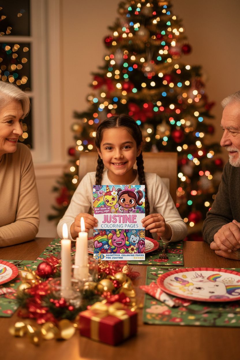 Justine Christmas coloring pages gift