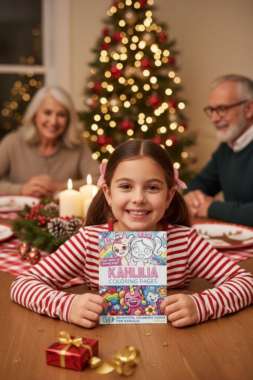 Kahlilia Christmas coloring pages gift