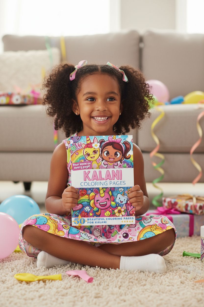 Kalani coloring book in use
