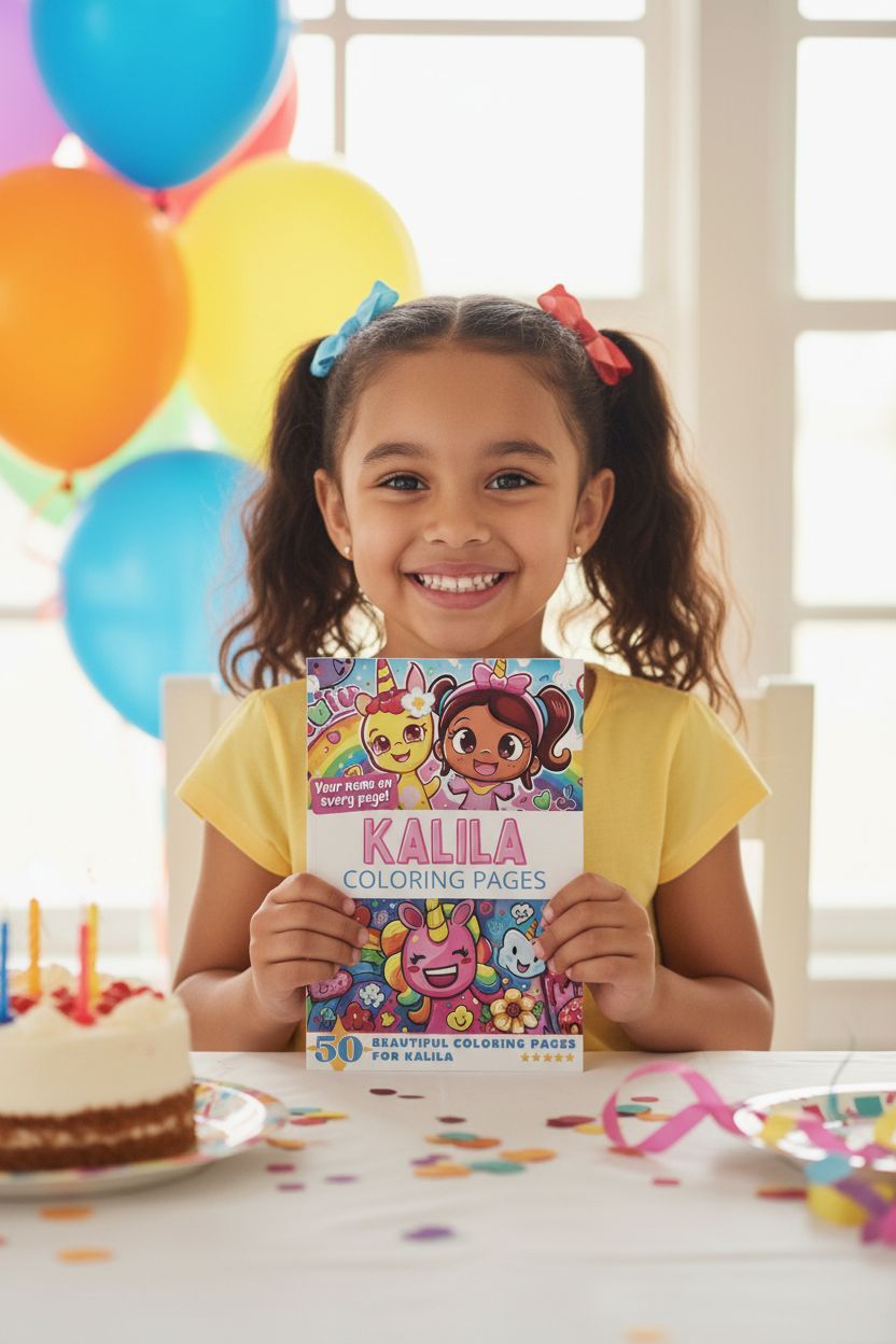 Kalila coloring book in use