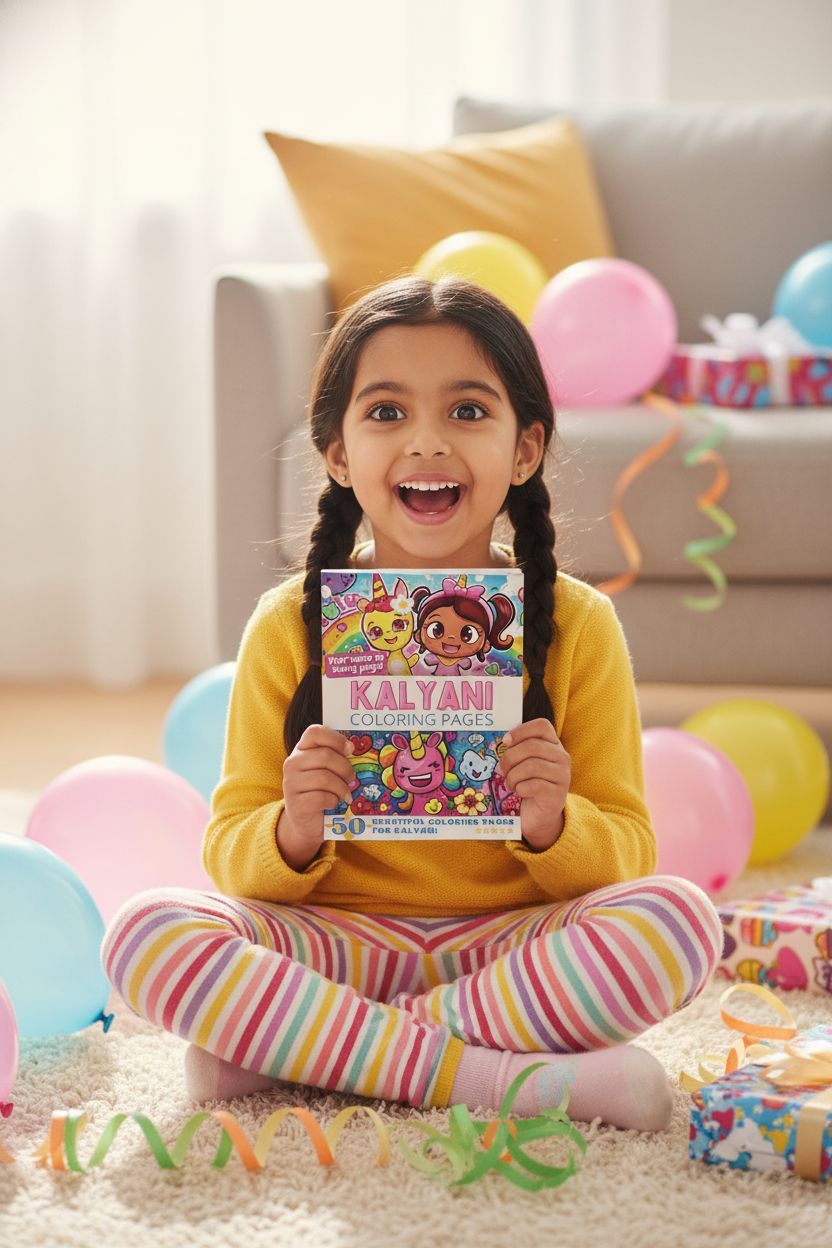 Kalyani coloring book in use