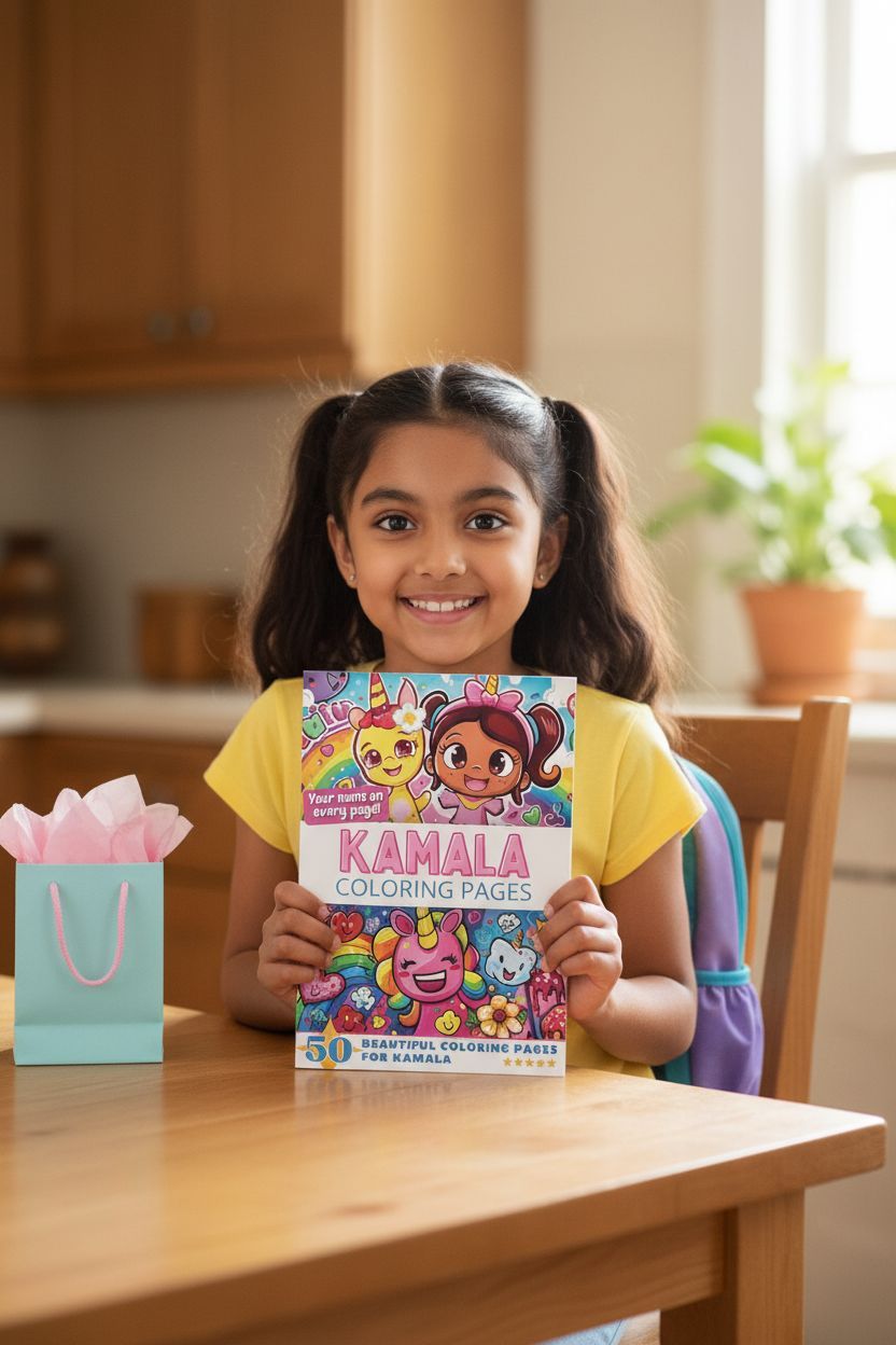 Kamala coloring book in use