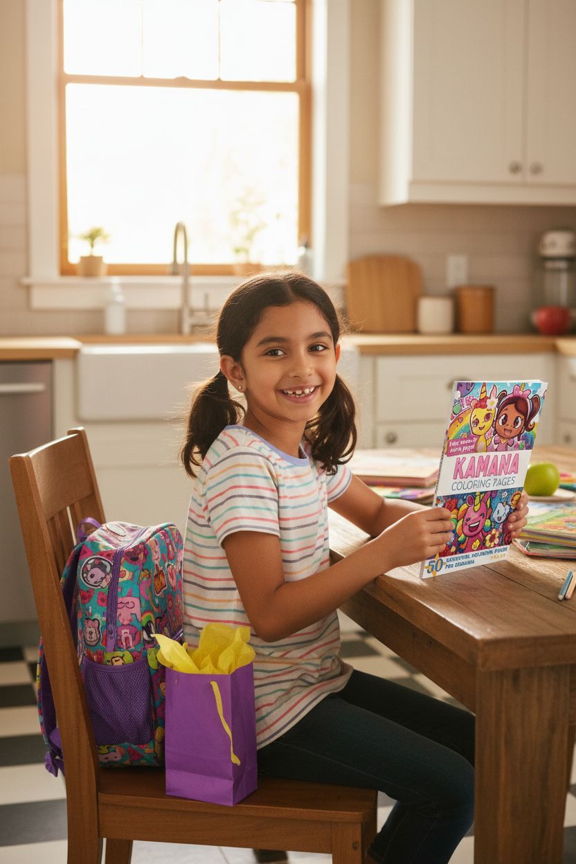 Kamana coloring book in use