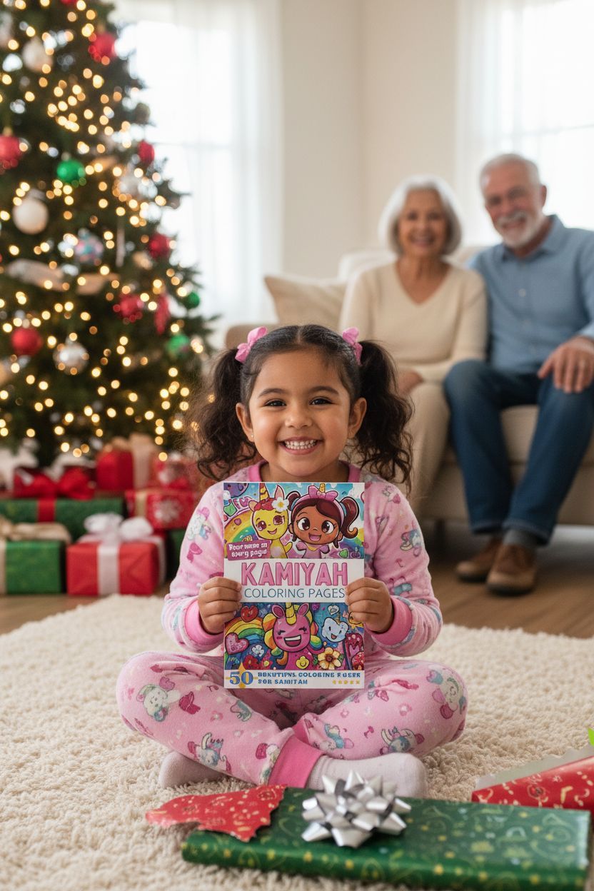 Kamiyah Christmas coloring pages gift