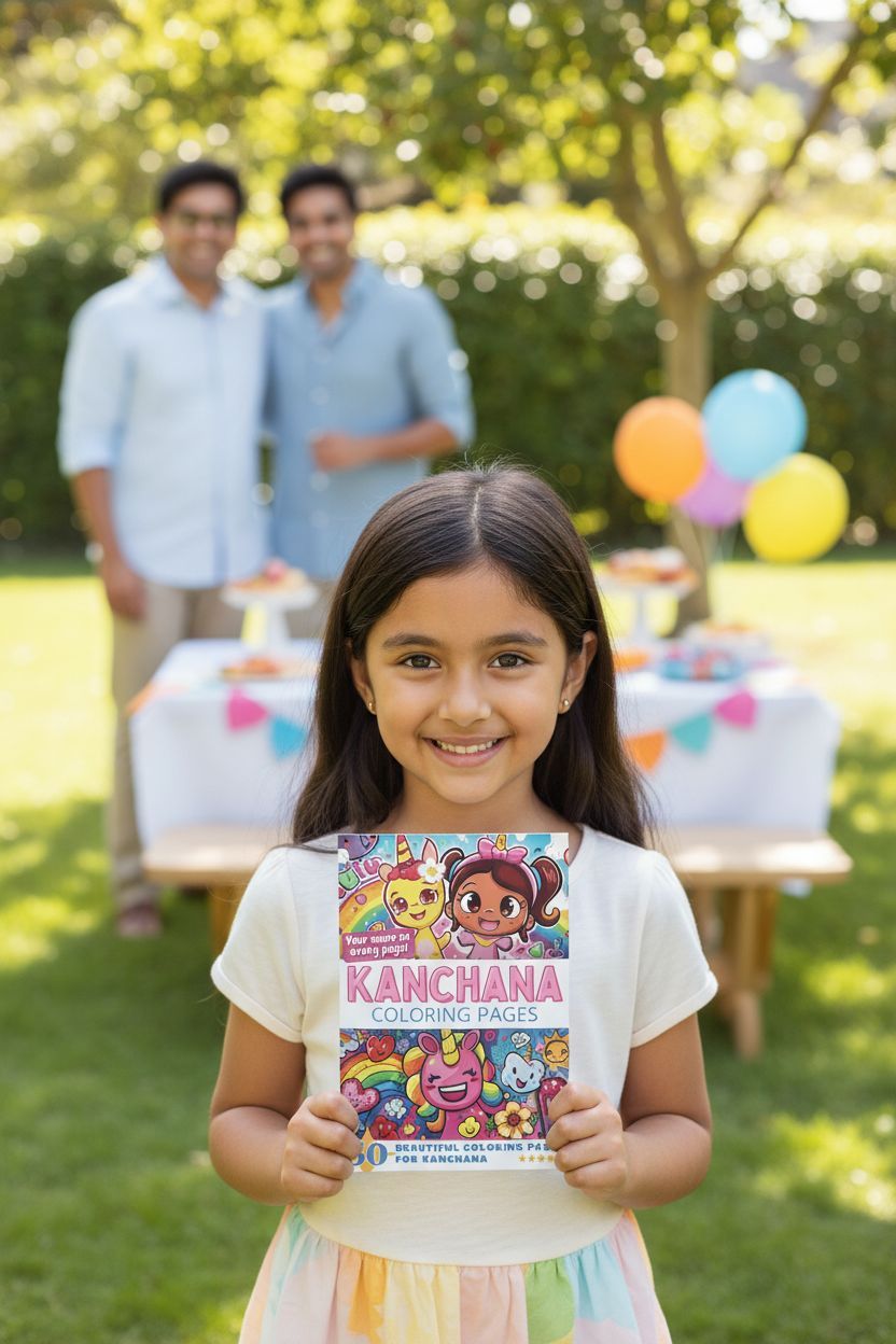 Kanchana coloring book in use