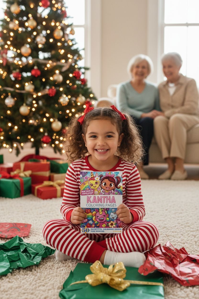 Kantha Christmas coloring pages gift