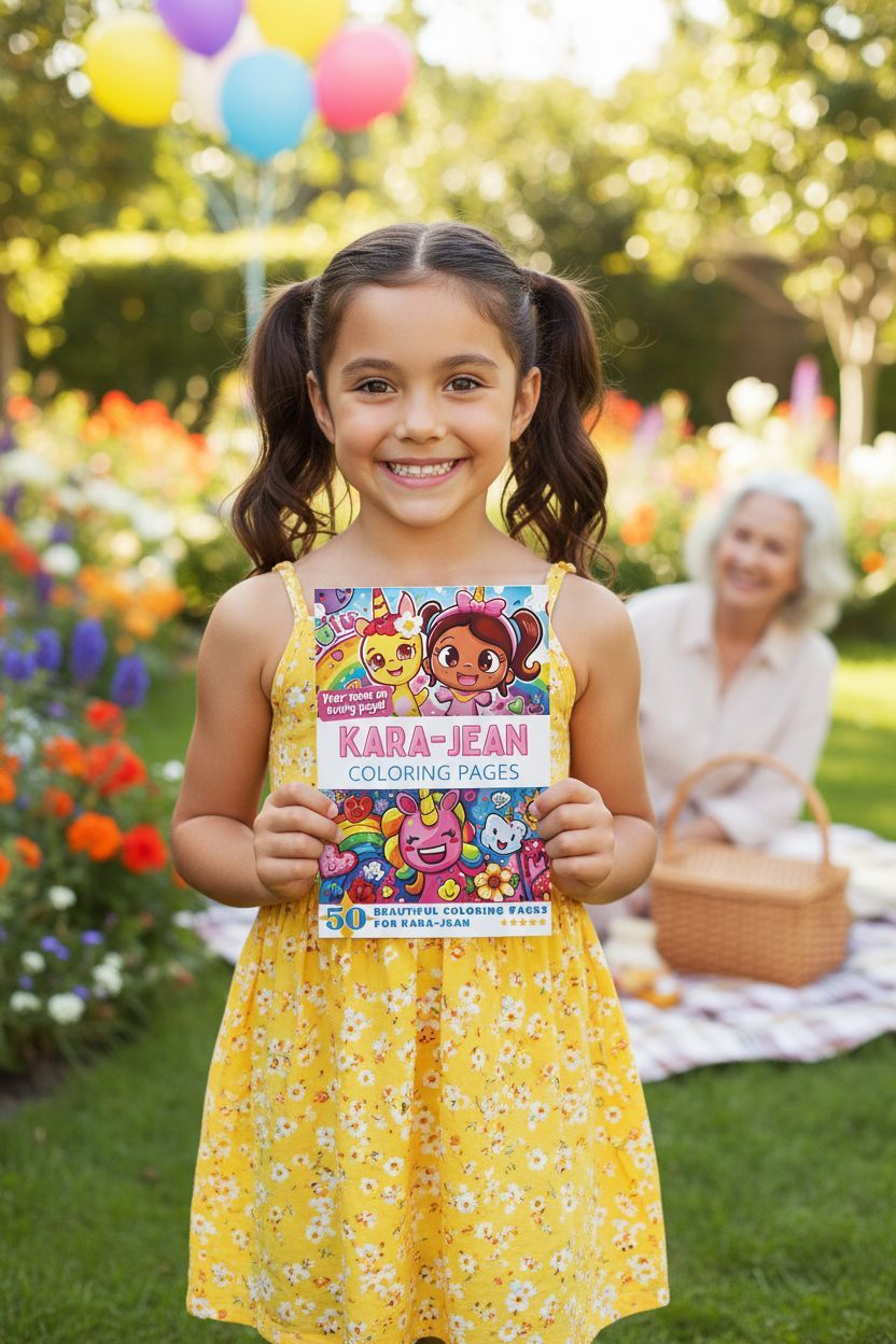 Kara-Jean coloring book in use