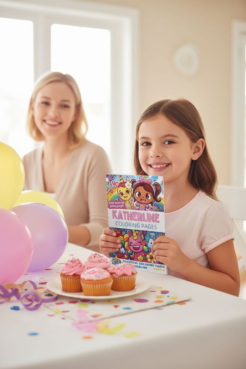 Katherline coloring book in use