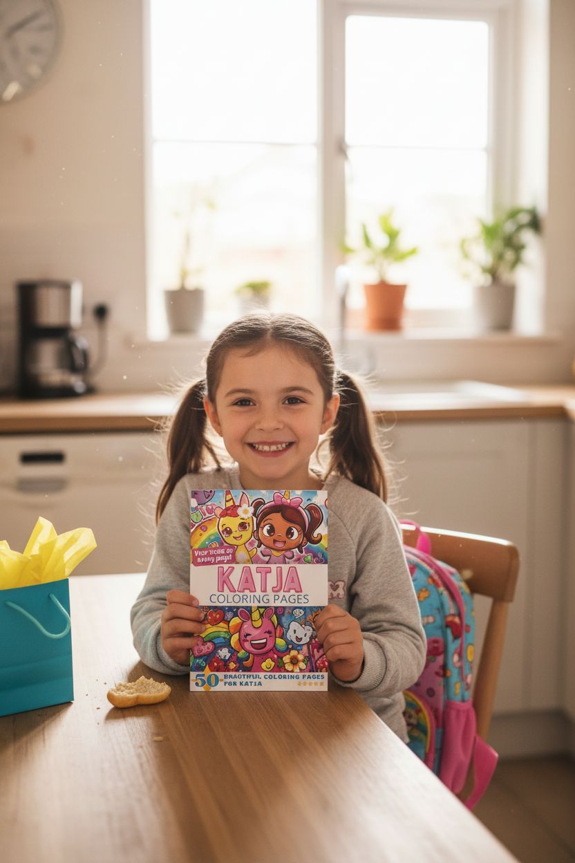 Katja coloring book in use