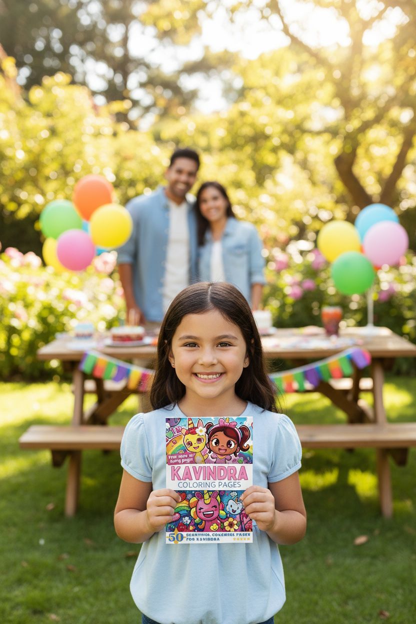 Kavindra coloring book in use