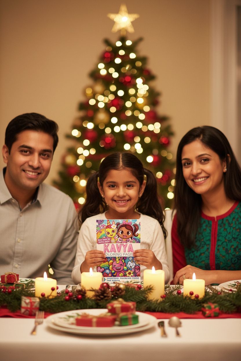 Kavya Christmas coloring pages gift