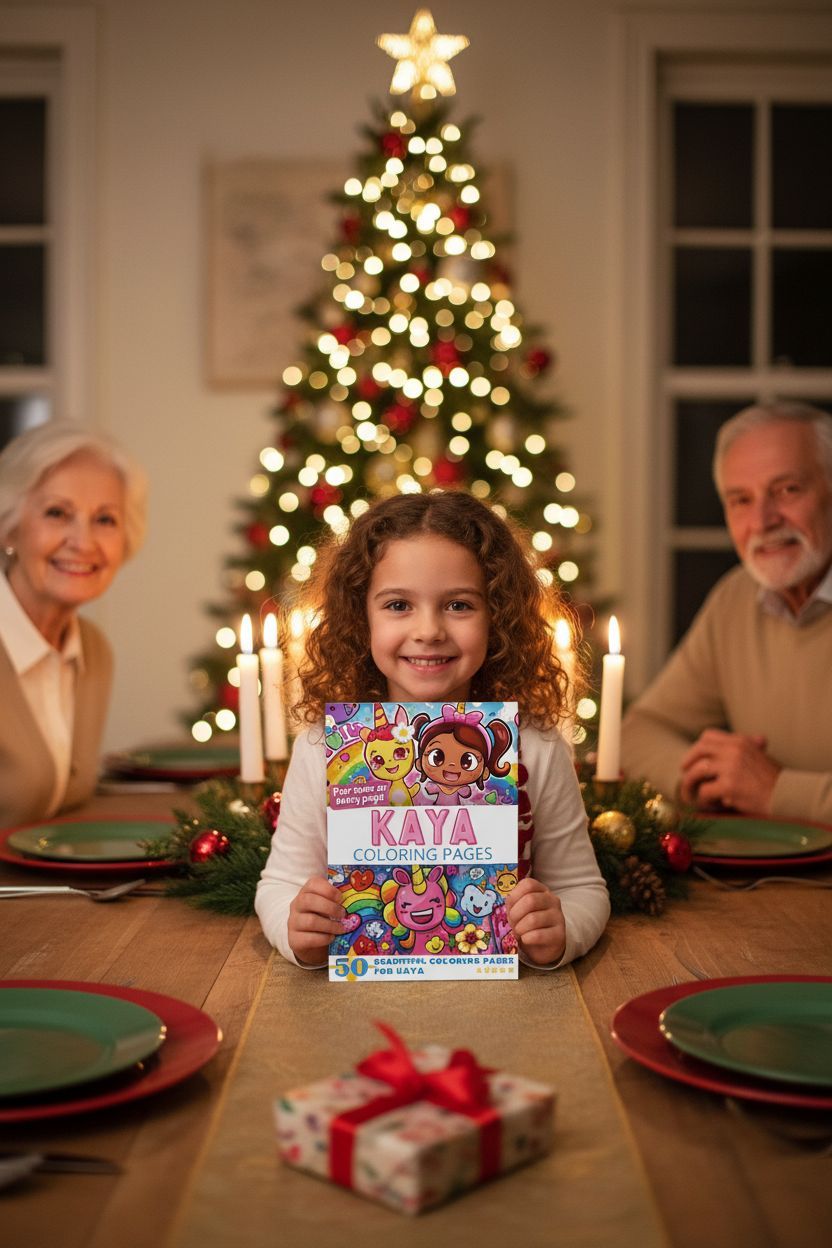 Kaya Christmas coloring pages gift