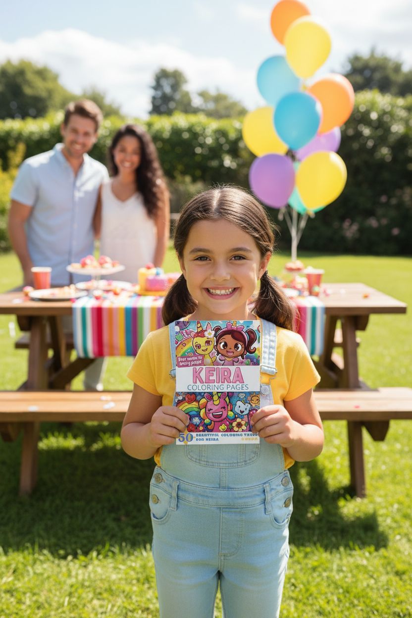 Keira coloring book in use
