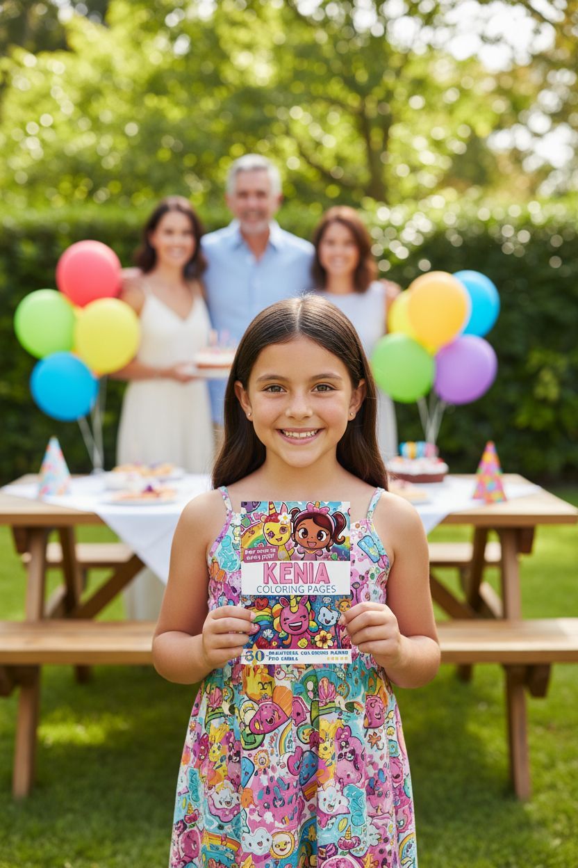 Kenia coloring book in use