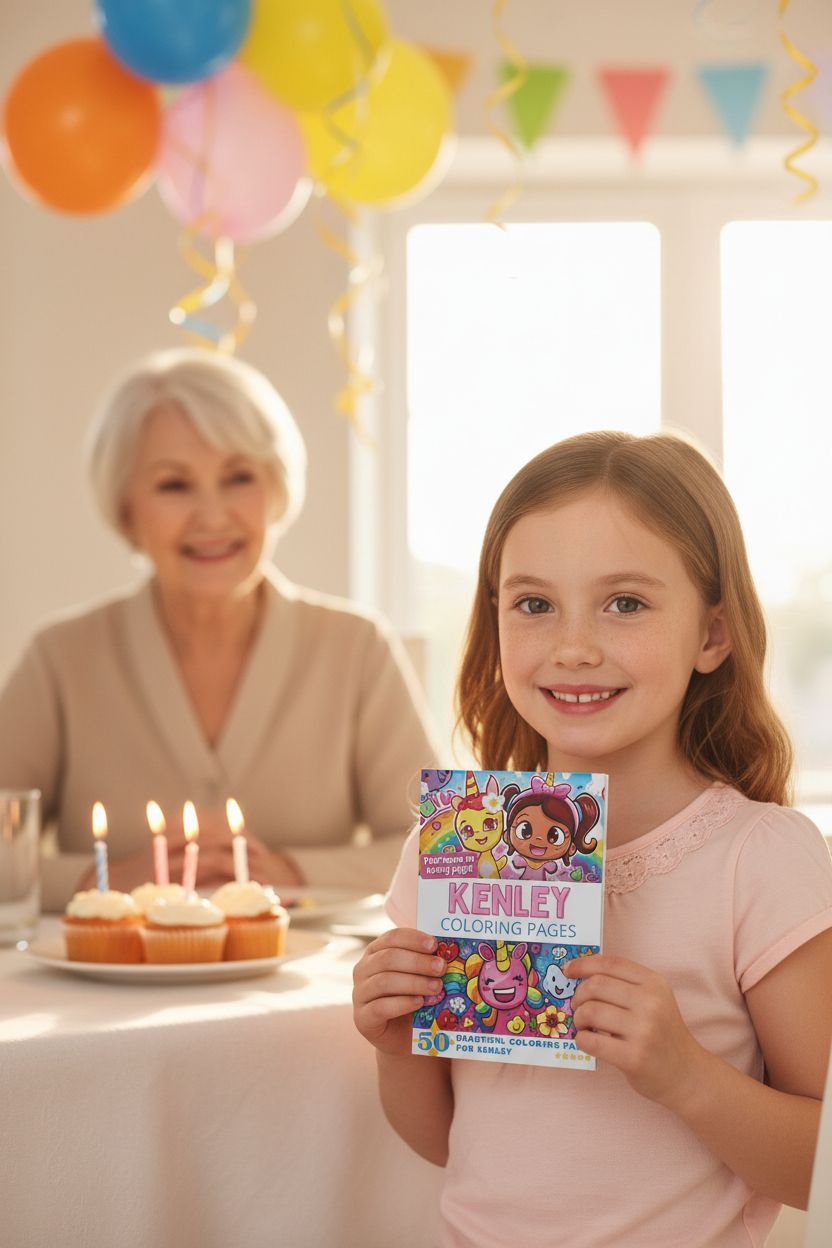 Kenley coloring book in use