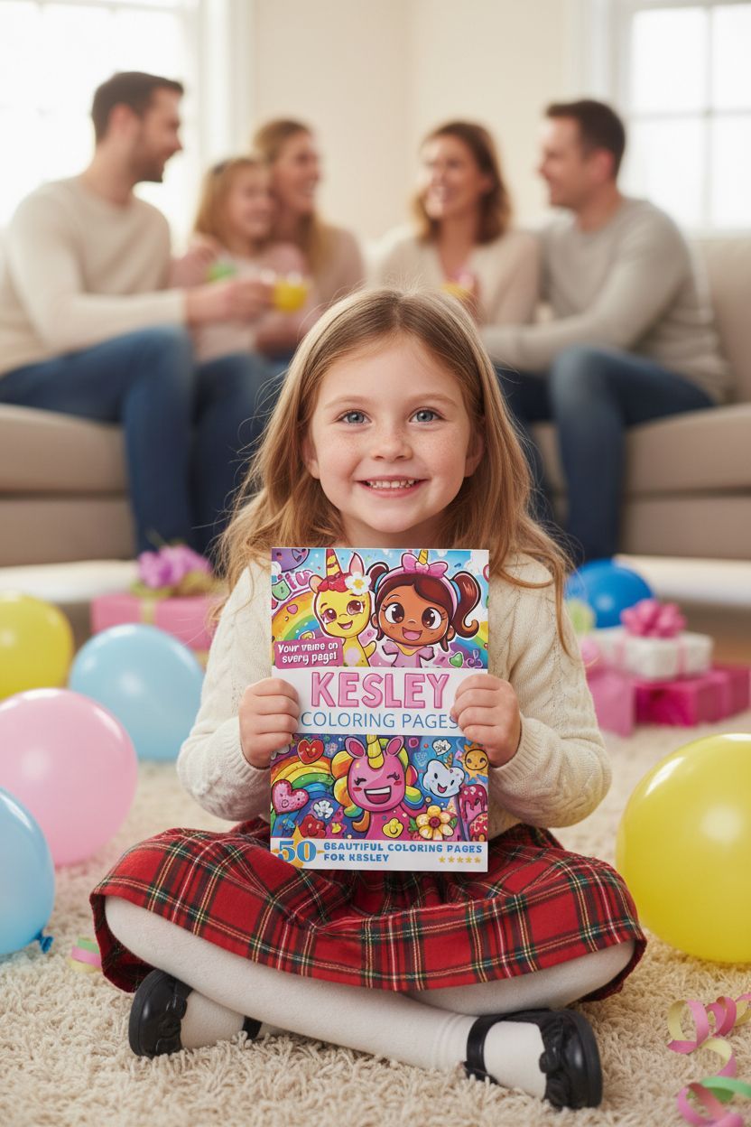 Kesley coloring book in use