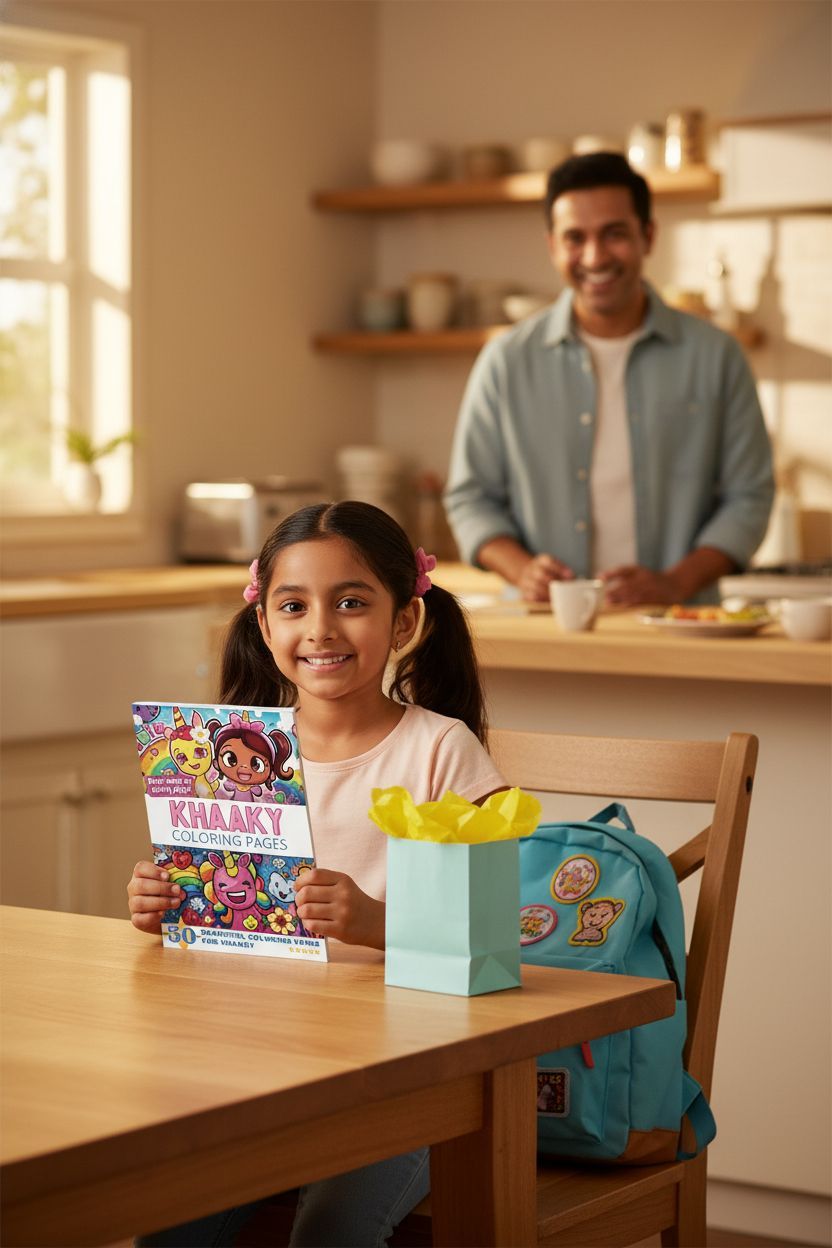 Khaaky coloring book in use