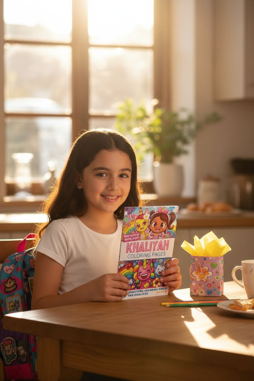 Khaliyah coloring book in use