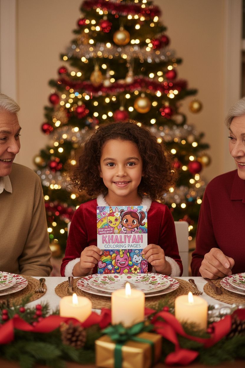 Khaliyah Christmas coloring pages gift