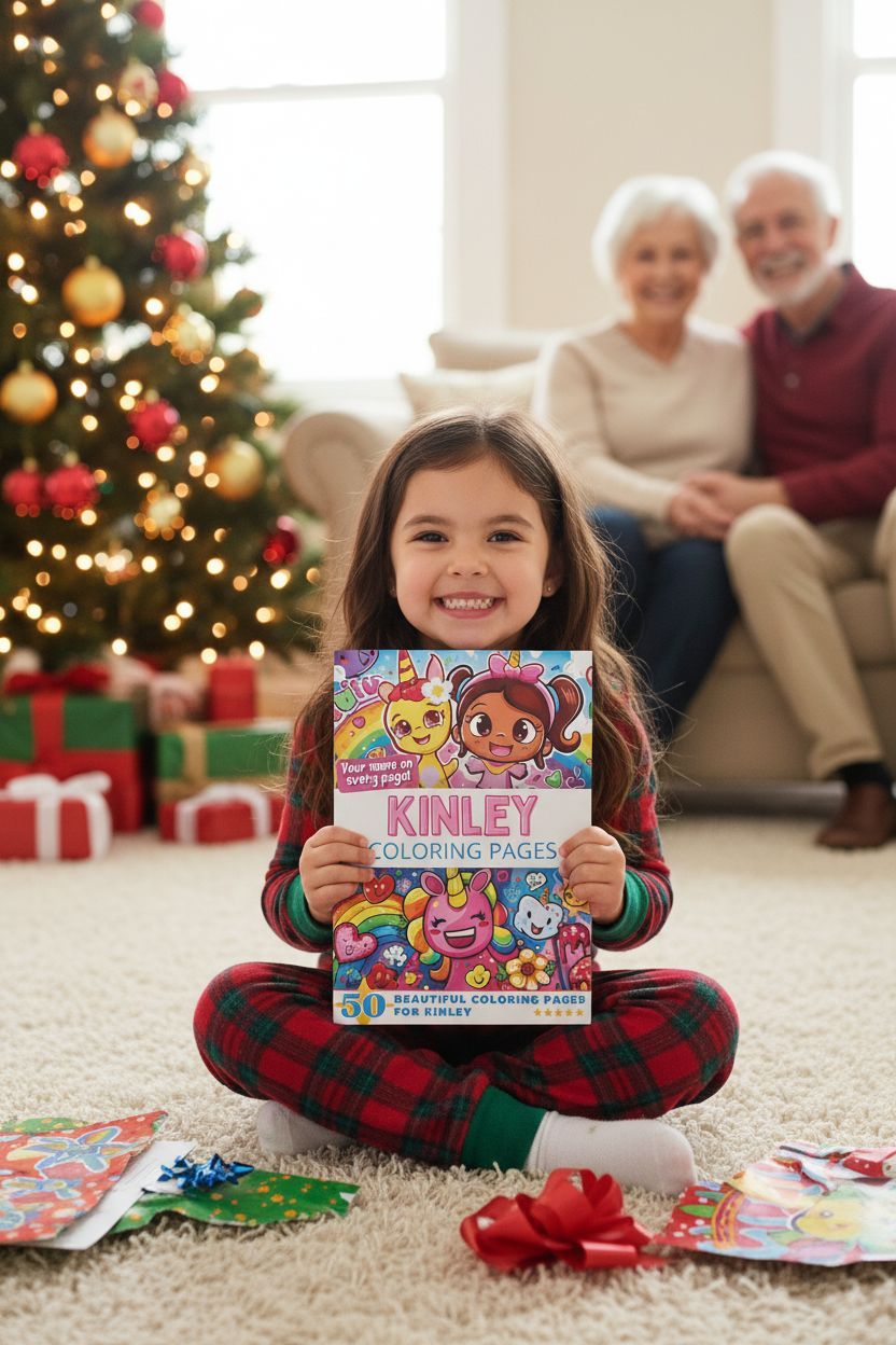 Kinley Christmas coloring pages gift