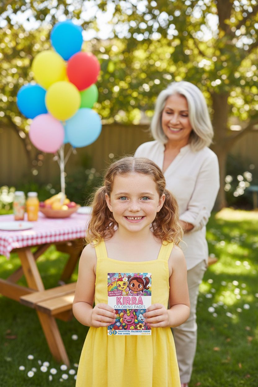 Kirra coloring book in use
