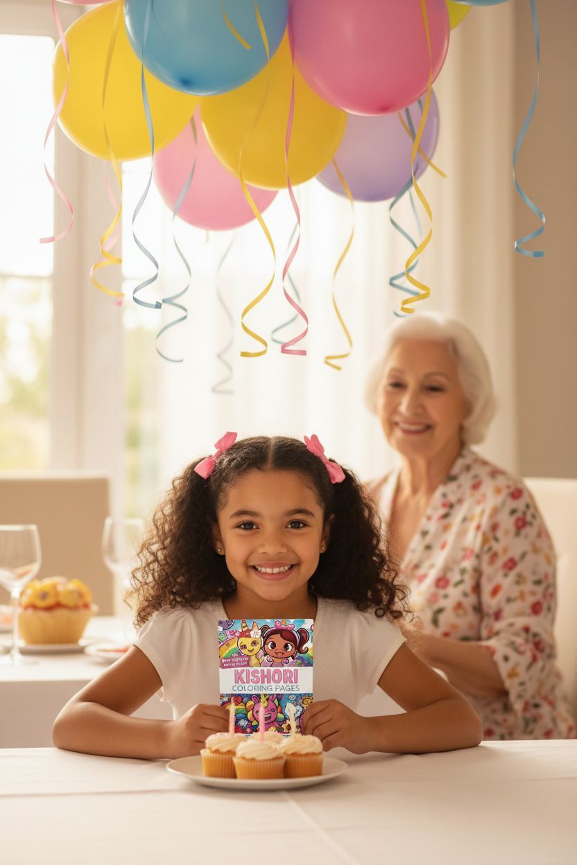 Kishori coloring book in use