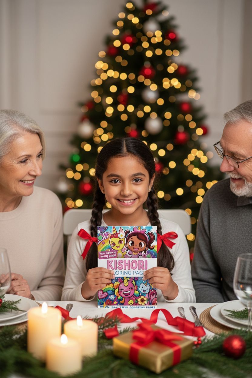 Kishori Christmas coloring pages gift