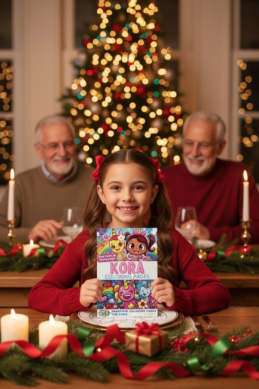 Kora Christmas coloring pages gift