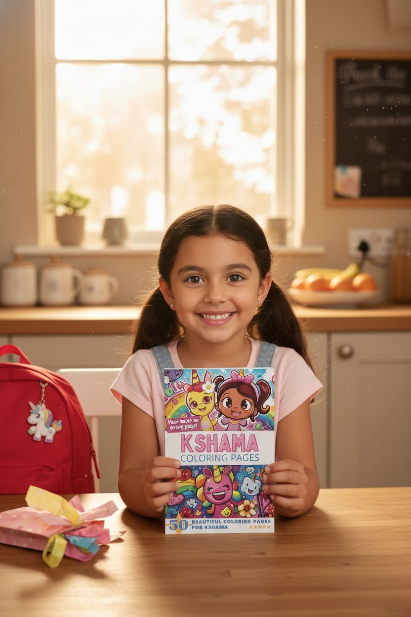 Kshama coloring book in use