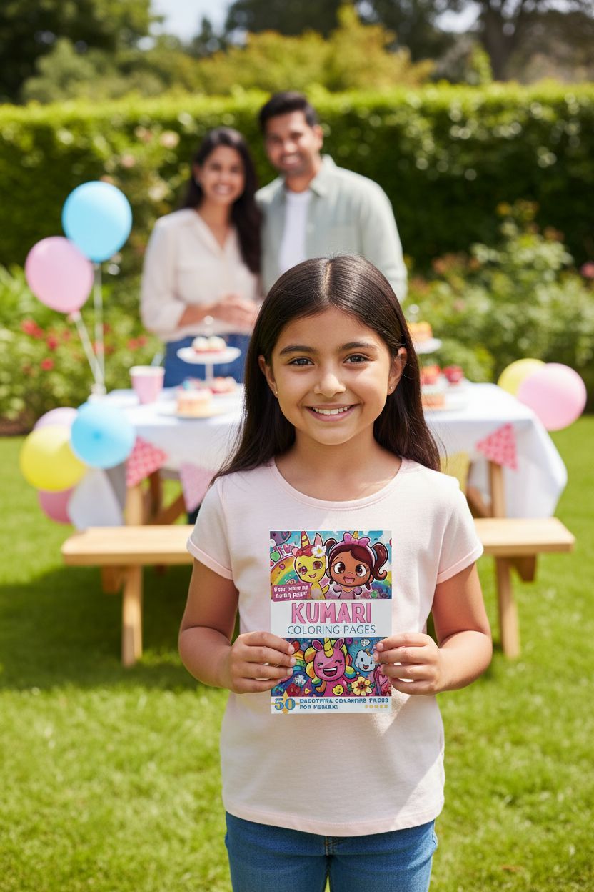 Kumari coloring book in use