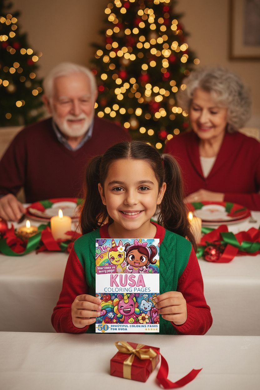Kusa Christmas coloring pages gift