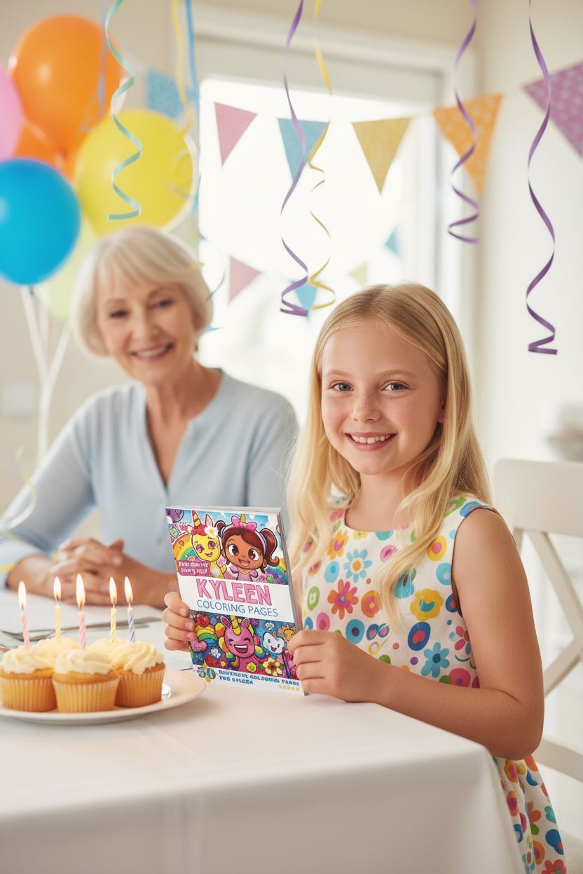 Kyleen coloring book in use