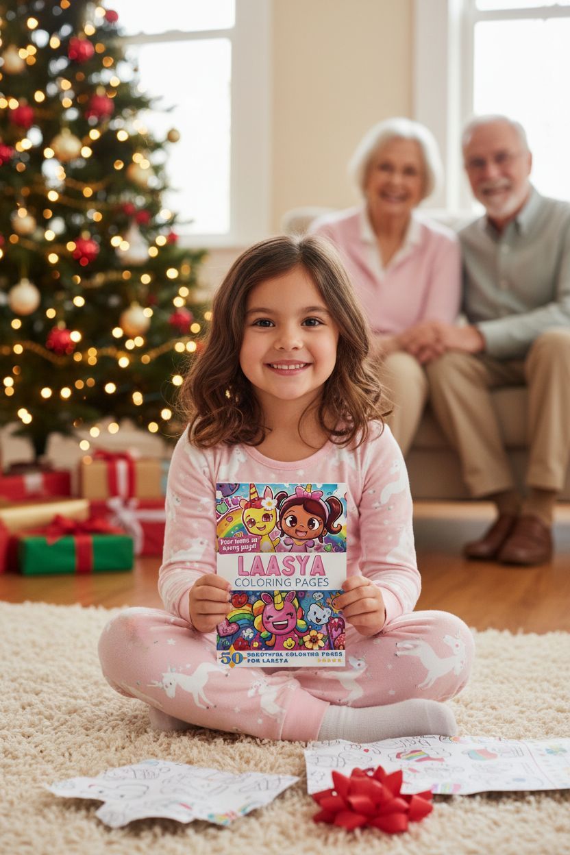 Laasya Christmas coloring pages gift