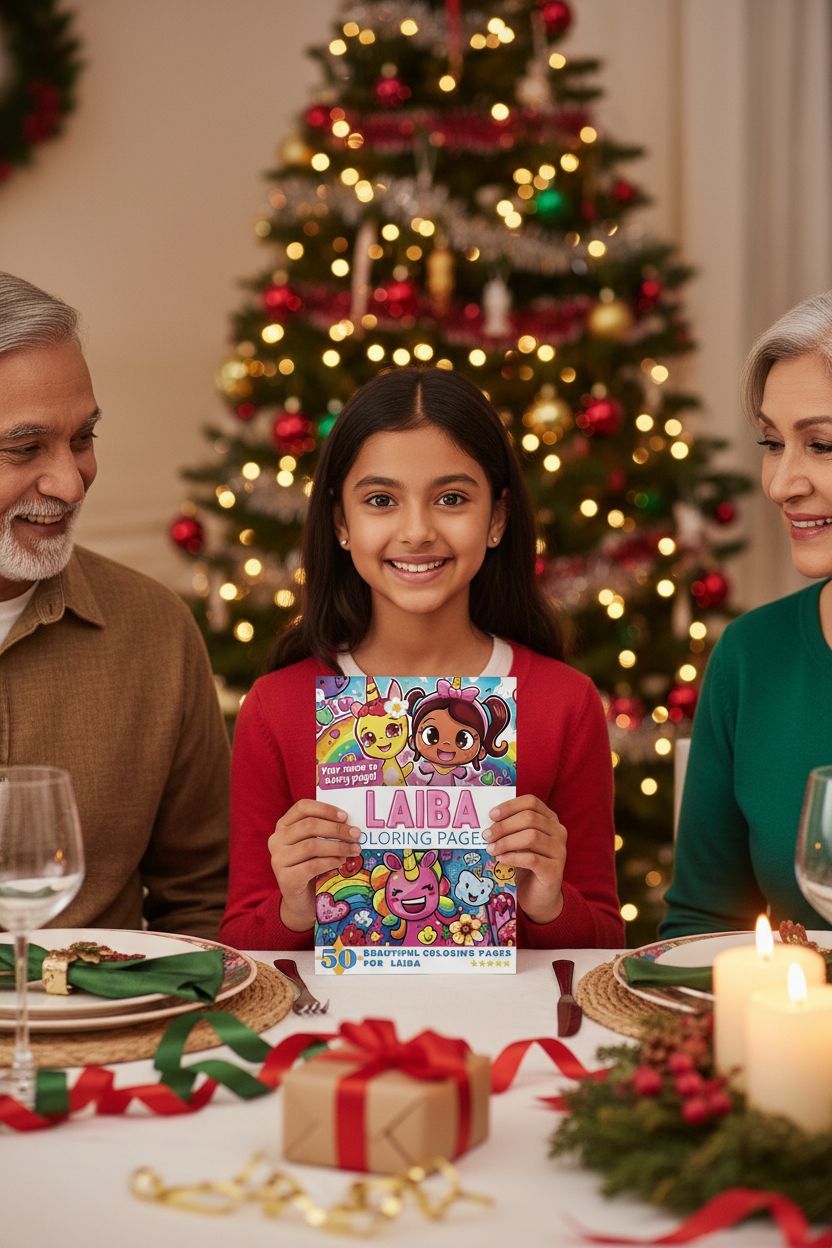 Laiba Christmas coloring pages gift
