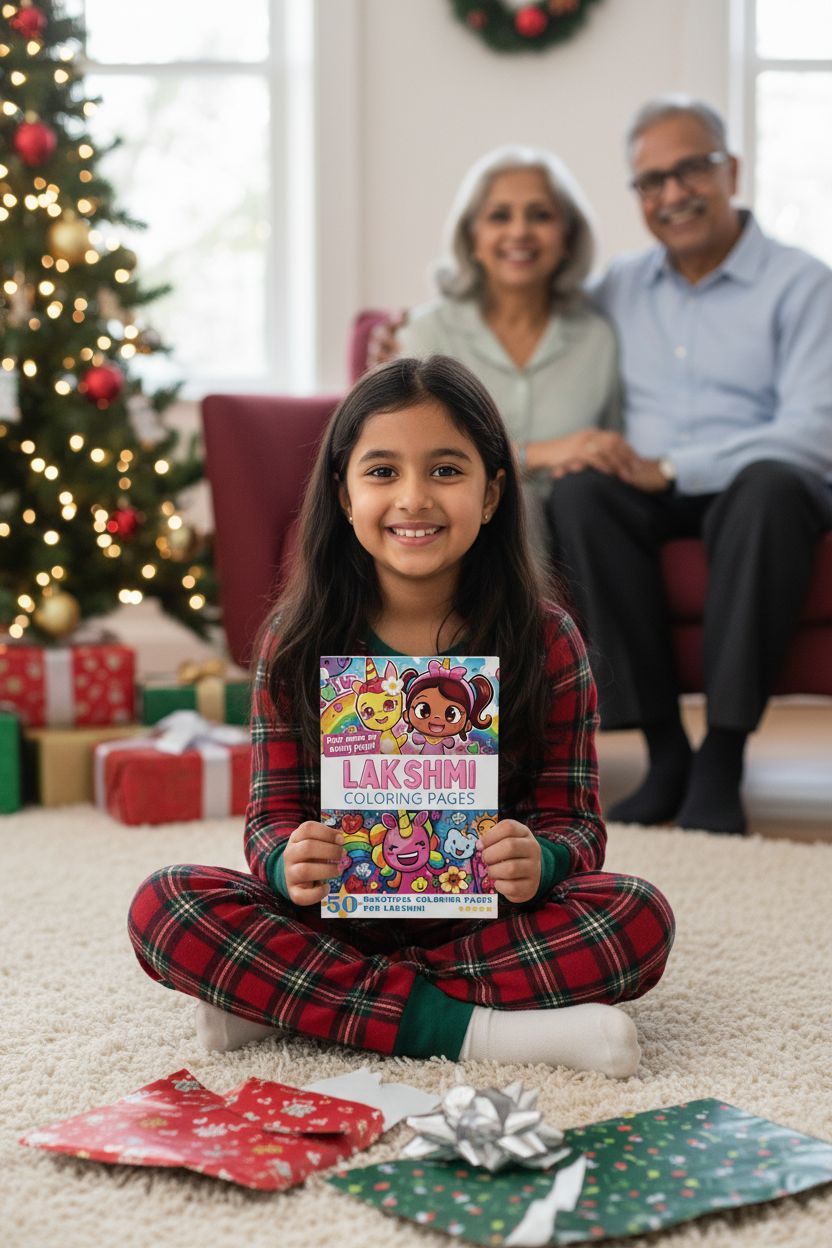 Lakshmi Christmas coloring pages gift