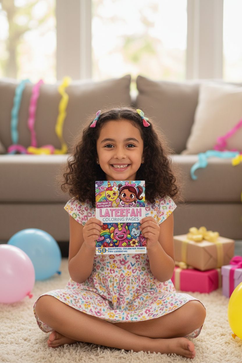 Lateefah coloring book in use