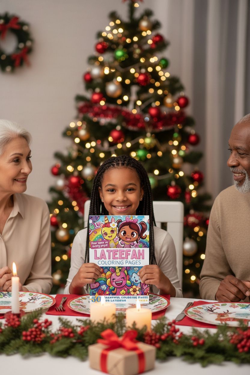 Lateefah Christmas coloring pages gift