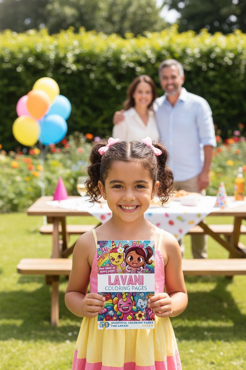 Lavani coloring book in use