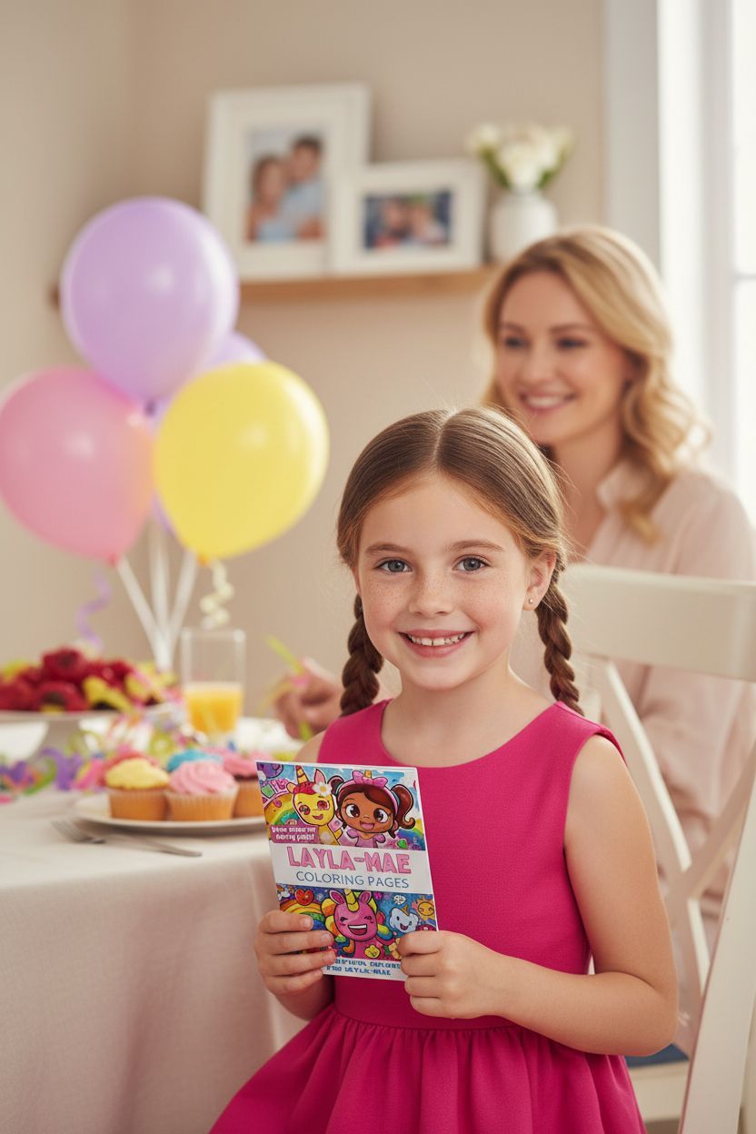 Layla-Mae coloring book in use