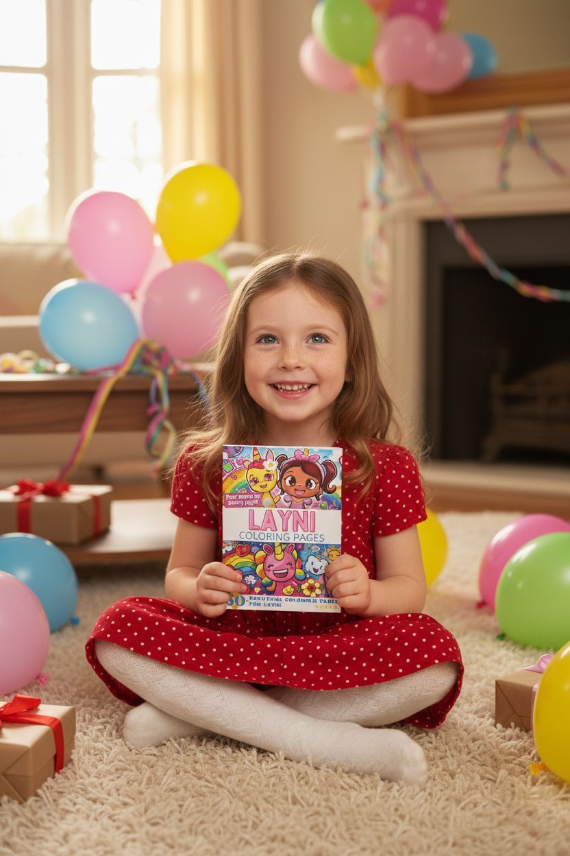 Layni coloring book in use