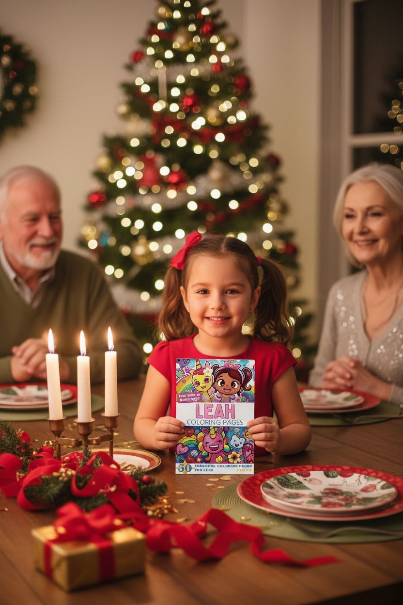 Leah Christmas coloring pages gift