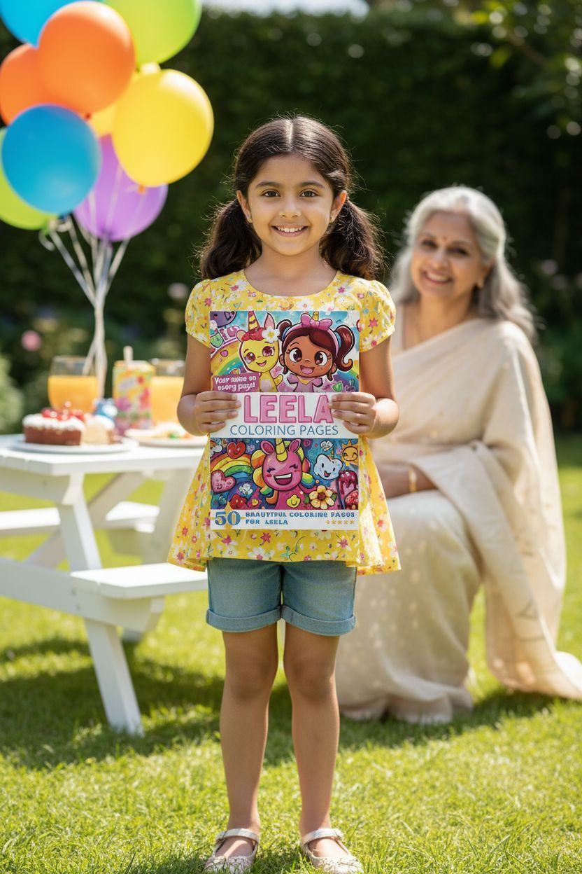 Leela coloring book in use