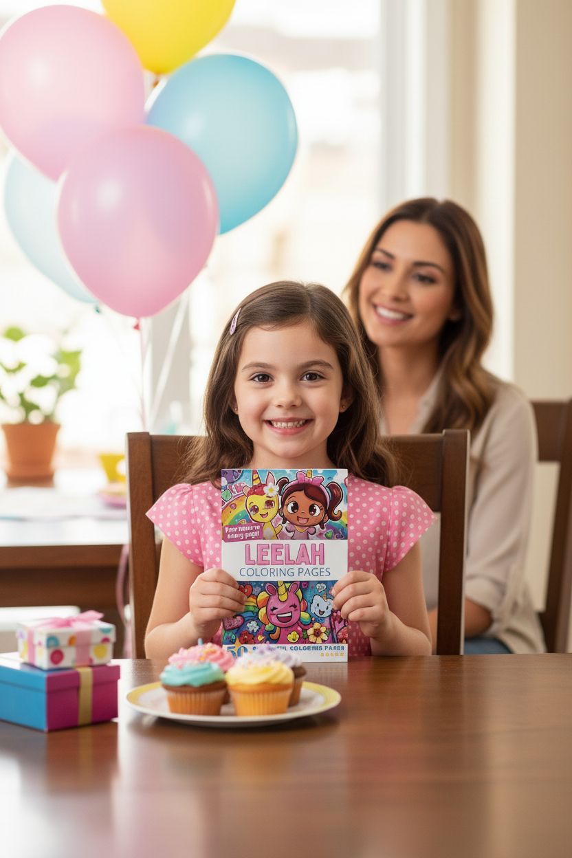 Leelah coloring book in use