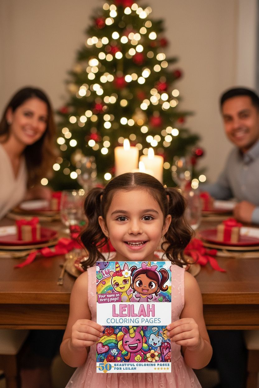 Leilah Christmas coloring pages gift