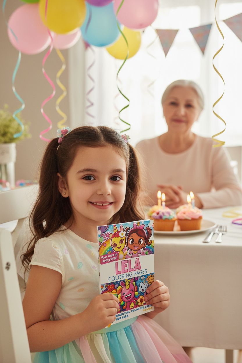 Lela coloring book in use