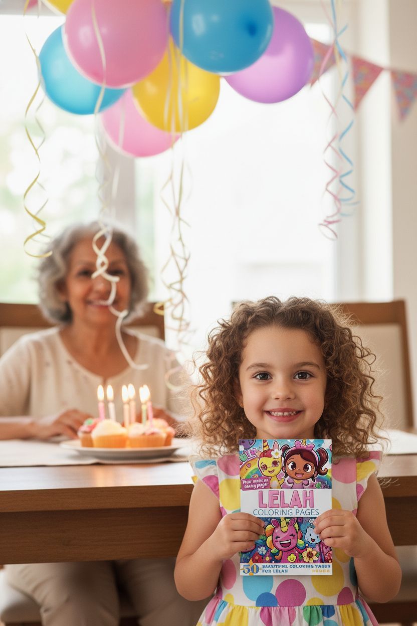 Lelah coloring book in use