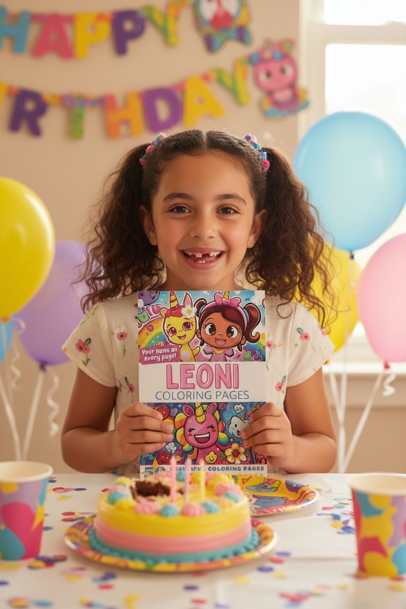 Leoni coloring book in use