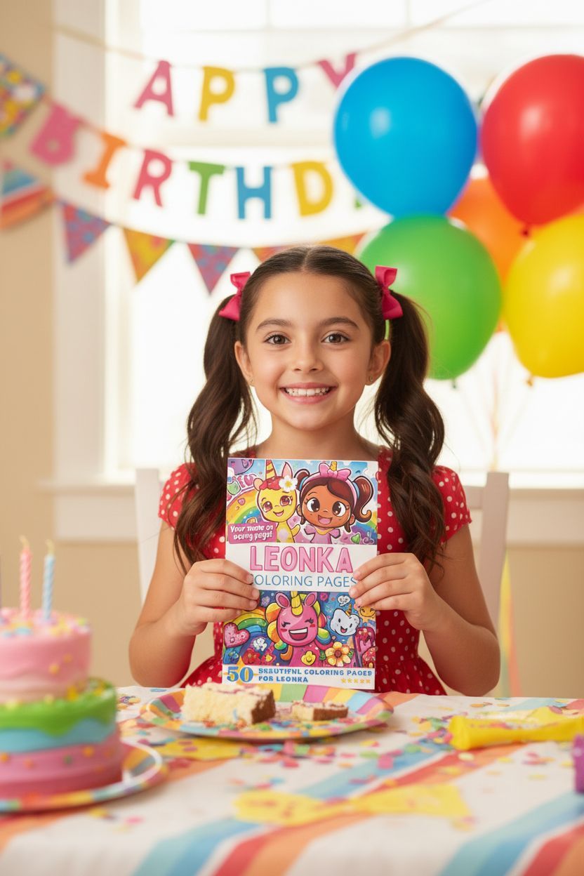 Leonka coloring book in use